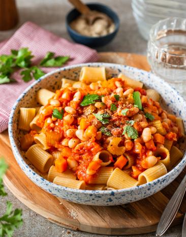 Glutenfreie Pasta mit weißen Bohnen (Pasta e fagioli)