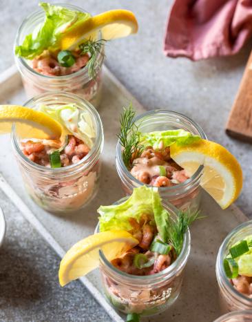 Krabbencocktail im Glas