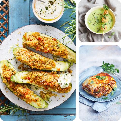 Gefuellte Zucchini, Zucchini Suppe und Zucchini Lasagne