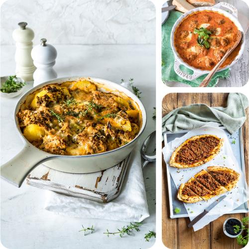 hackfleisch gerichte auf drei fotos