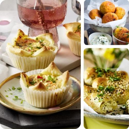 Fingerfood Silvester Käsebällchen, Börek und Ricotta Törtchen
