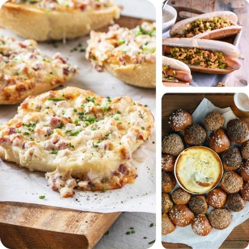 Flammkuchenbrötchen, Hot Dog, Partysonne für Karneval