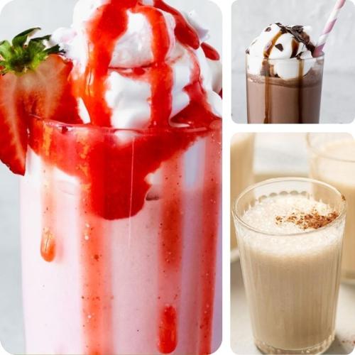 Erdbeer-, Schoko- und Bananen-Milchshake